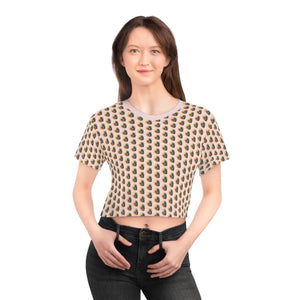 Hearts Crop Tee - All Over Print Silky Polyester - Dipaliz - T-shirts