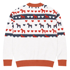Hearts Dala Horse Knitted Cardigan - Cozy Layering Essential - Dipaliz - Cardigans