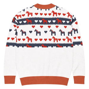 Hearts Dala Horse Knitted Cardigan - Cozy Layering Essential - Dipaliz - Cardigans