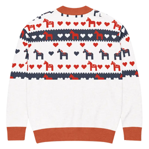 Hearts Dala Horse Knitted Cardigan - Cozy Layering Essential - Dipaliz - Cardigans