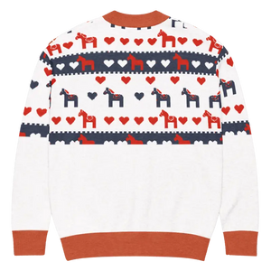 Hearts Dala Horse Knitted Cardigan - Cozy Layering Essential - Dipaliz - Cardigans