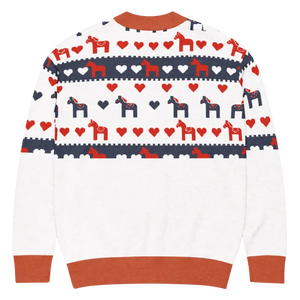 Hearts Dala Horse Knitted Cardigan - Cozy Layering Essential - Dipaliz - Cardigans