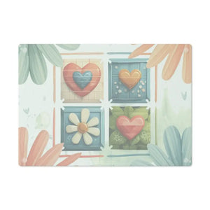 Flowers Cutting Board - Tempered Glass Hearts Design - Dipaliz - Boards