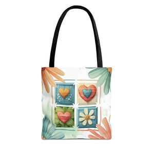Vibrant Flowers Painting Tote Bag - Polyester Daily Essential - Dipaliz - Bags