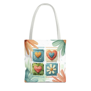 Vibrant Flowers Painting Tote Bag - Polyester Daily Essential - Dipaliz - Bags