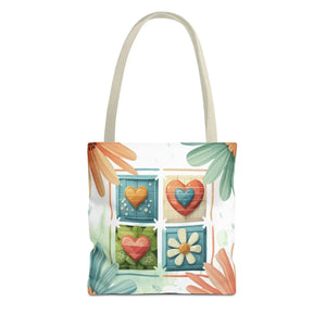 Vibrant Flowers Painting Tote Bag - Polyester Daily Essential - Dipaliz - Bags