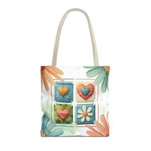 Vibrant Flowers Painting Tote Bag - Polyester Daily Essential - Dipaliz - Bags