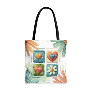 Vibrant Flowers Painting Tote Bag - Polyester Daily Essential - Dipaliz - Bags