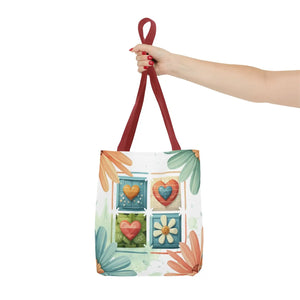 Vibrant Flowers Painting Tote Bag - Polyester Daily Essential - Dipaliz - Bags