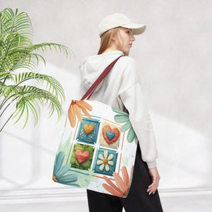 Vibrant Flowers Painting Tote Bag - Polyester Daily Essential - Dipaliz - Bags