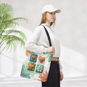 Vibrant Flowers Painting Tote Bag - Polyester Daily Essential - Dipaliz - Bags