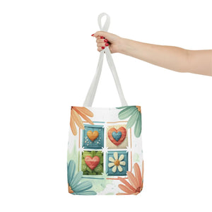 Vibrant Flowers Painting Tote Bag - Polyester Daily Essential - Dipaliz - Bags