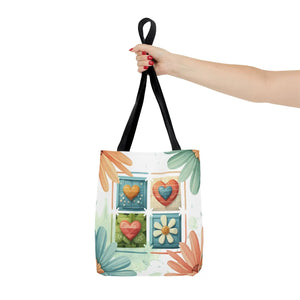 Vibrant Flowers Painting Tote Bag - Polyester Daily Essential - Dipaliz - Bags