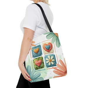 Vibrant Flowers Painting Tote Bag - Polyester Daily Essential - Dipaliz - Bags