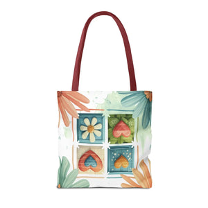 Vibrant Flowers Painting Tote Bag - Polyester Daily Essential - Dipaliz - Bags