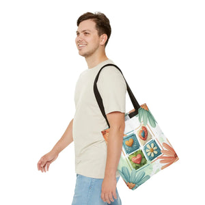 Vibrant Flowers Painting Tote Bag - Polyester Daily Essential - Dipaliz - Bags