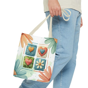 Vibrant Flowers Painting Tote Bag - Polyester Daily Essential - Dipaliz - Bags