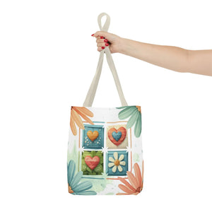 Vibrant Flowers Painting Tote Bag - Polyester Daily Essential - Dipaliz - Bags