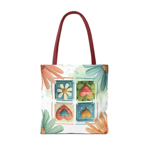 Vibrant Flowers Painting Tote Bag - Polyester Daily Essential - Dipaliz - Bags