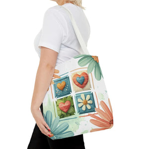 Vibrant Flowers Painting Tote Bag - Polyester Daily Essential - Dipaliz - Bags
