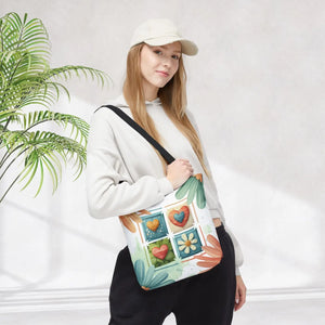 Vibrant Flowers Painting Tote Bag - Polyester Daily Essential - Dipaliz - Bags