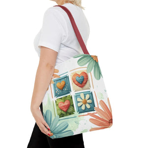 Vibrant Flowers Painting Tote Bag - Polyester Daily Essential - Dipaliz - Bags