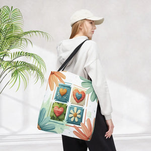 Vibrant Flowers Painting Tote Bag - Polyester Daily Essential - Dipaliz - Bags