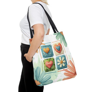 Vibrant Flowers Painting Tote Bag - Polyester Daily Essential - Dipaliz - Bags