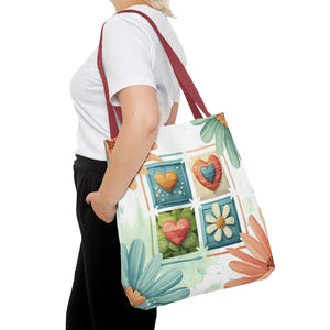 Vibrant Flowers Painting Tote Bag - Polyester Daily Essential - Dipaliz - Bags