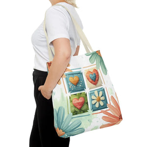 Vibrant Flowers Painting Tote Bag - Polyester Daily Essential - Dipaliz - Bags