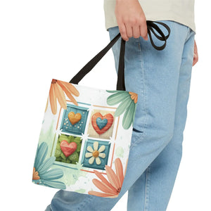 Vibrant Flowers Painting Tote Bag - Polyester Daily Essential - Dipaliz - Bags