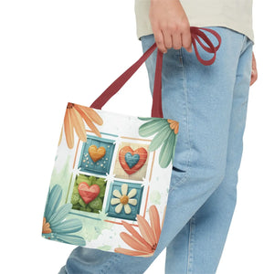 Vibrant Flowers Painting Tote Bag - Polyester Daily Essential - Dipaliz - Bags