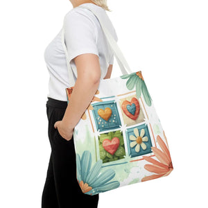 Vibrant Flowers Painting Tote Bag - Polyester Daily Essential - Dipaliz - Bags