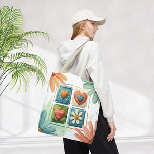 Vibrant Flowers Painting Tote Bag - Polyester Daily Essential - Dipaliz - Bags