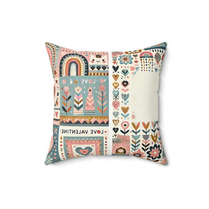 Vibrant Hearts Square Pillow – Spun Polyester - Dipaliz - Throw Pillows