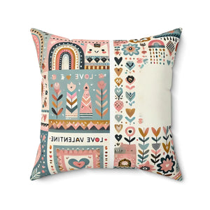Vibrant Hearts Square Pillow – Spun Polyester - Dipaliz - Throw Pillows