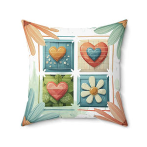 Flower Throw Pillow – Polyester Square Design - Dipaliz - Pillows