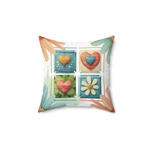 Flower Throw Pillow – Polyester Square Design - Dipaliz - Pillows