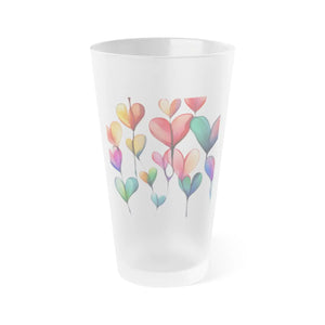 Frosted Heart Pint Glasses - 16oz Party Drinkware - Dipaliz - Beer