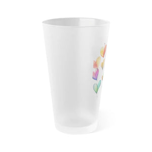Frosted Heart Pint Glasses - 16oz Party Drinkware - Dipaliz - Beer