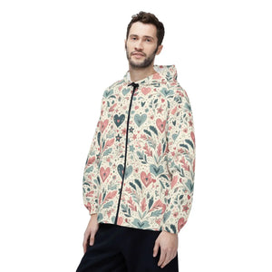 Stylish Hearts and Leaves Unisex Windbreaker - Dipaliz - Windbreakers