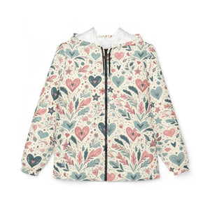Stylish Hearts and Leaves Unisex Windbreaker - Dipaliz - Windbreakers