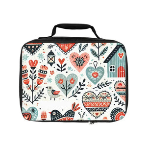 Accessories - Vibrant Heart Pattern Lunch Bag Fresh Mood Booster Dipaliz one Size / Black