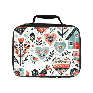 Vibrant Heart Pattern Lunch Bag - Durable Polyester - Dipaliz - Bags