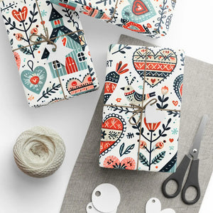 Stylish Hearts Wrapping Paper - Vibrant Glossy Design - Dipaliz - Products