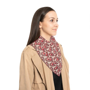 Stunning Roses Pattern Poly Scarf - Chic Heart Design - Dipaliz - Scarves & Shawls