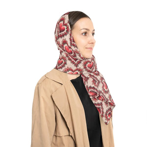 Stunning Roses Pattern Poly Scarf - Chic Heart Design - Dipaliz - Scarves & Shawls