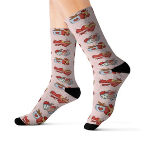 Bold Valentine Sublimation Socks - Ribbed Comfort - Dipaliz