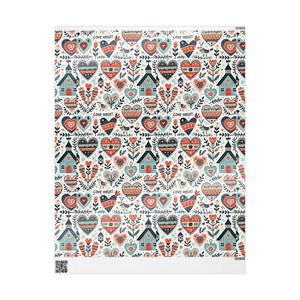 Stylish Hearts Wrapping Paper Glossy Vibrant Design - Dipaliz