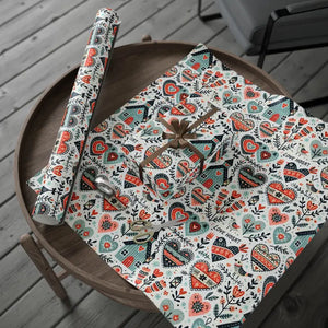 Stylish Hearts Wrapping Paper Glossy Vibrant Design - Dipaliz